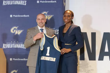 Ganiyat Adeduntan Introduced as GW Women's Basketball Head Coach