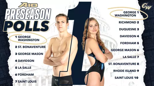 GW swimming and diving chosen first in A-10 men's and women's preseason poll
