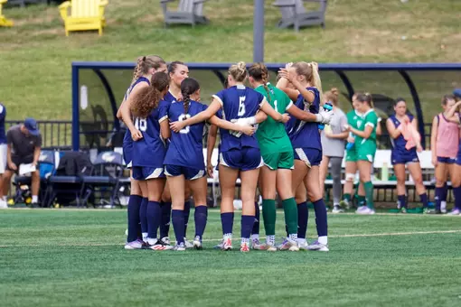 Women's Soccer Team Huddle vs. Howard