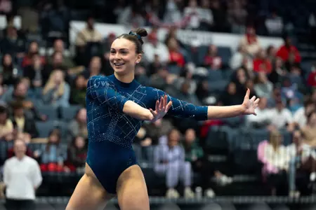 Cat O'Rourke performs floor routine at 2026 LFI