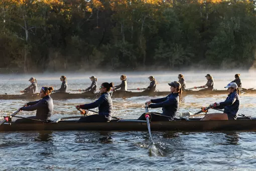 Rowing working hard