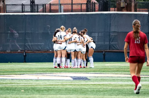 Women's Soccer Team Huddle vs. Saint Joseph's