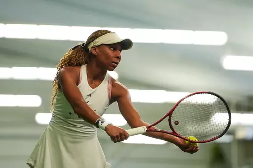 Solange Skeene Prepares to Serve vs. Mount St. Mary's