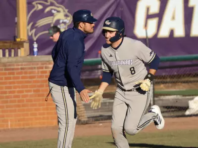 Tyler Jones Rounds Third After a Home Run at Western Carolina