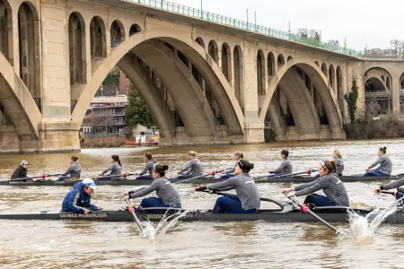 Rowing practices on the water