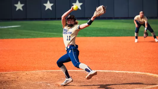 Chloe Greene Pitching at the GW Softball Field