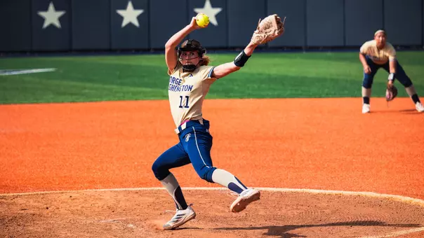 Chloe Greene Pitching at the GW Softball Field