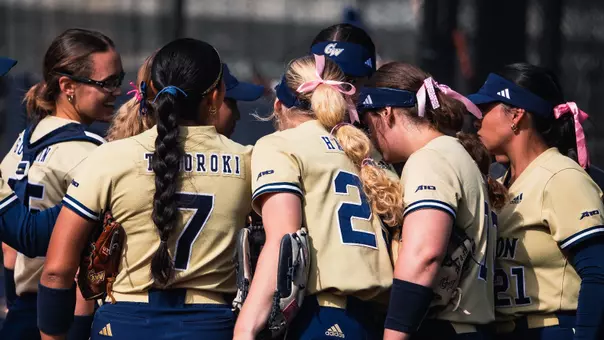 Softball team huddle