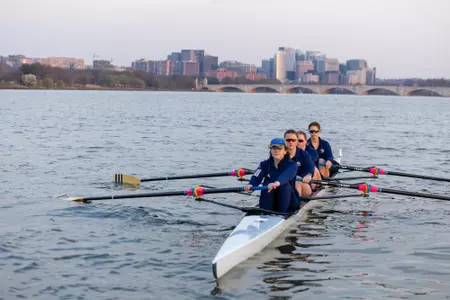 Rowing practice on the Potomac