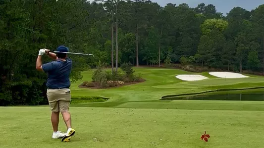 Manuel Barbachano tees off at Bluejack National