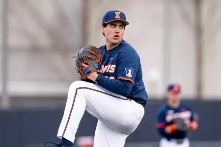 Richie LaCein Delivers a Pitch with Illinois