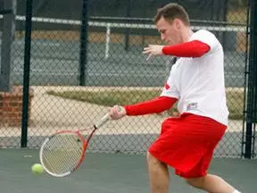Men's Tennis Wins, 4-3, Thriller at Coastal Image