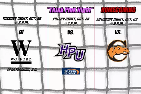 GWU to Take On Wofford Tuesday Night; Host High Point for 'Think Pink Night' on Friday Night and Campbell For Homecoming on Saturday Image