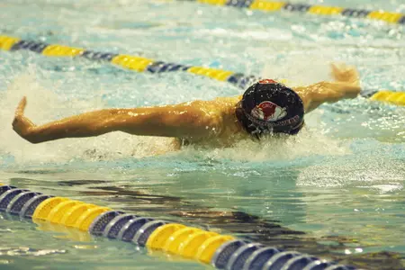 GWU Men's Swimming's Nine Top Three Finishes Highlight Saturday's Effort at the Virginia Tech Sprint Invite Image
