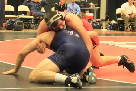 GWU Wrestling Downs George Mason, Falls to No. 16 Virginia at Movember Duals Image