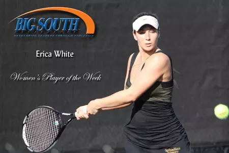 Senior Erica White Tabbed as Big South Conference Women's Tennis Player of the Week Image