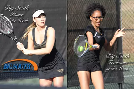 GWU's Erica White and Rokia Sacko Earn Big South Women's Tennis Weekly Honors Image