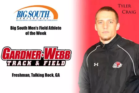 Freshman Tyler Craig Named Big South Men's Indoor Field Athlete of the Week Image