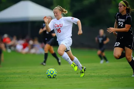 Hooe's Two Goals Lead Women's Soccer Past VMI Image
