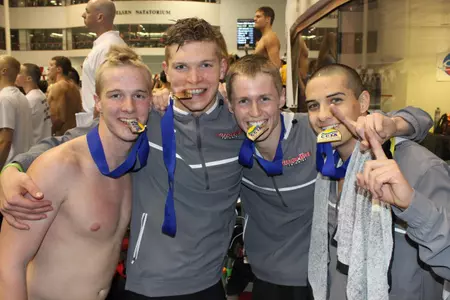 Men's Swimming Wins 200 Free Relay And GWU Has Six All-Conference Performances On Day Two Of CCSA Championships Image