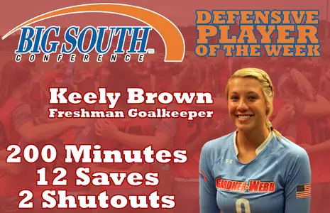 Keely Brown Named Big South Defensive Player Of The Week Image
