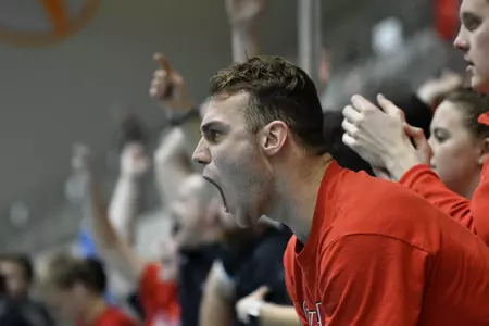 swimmer cheering