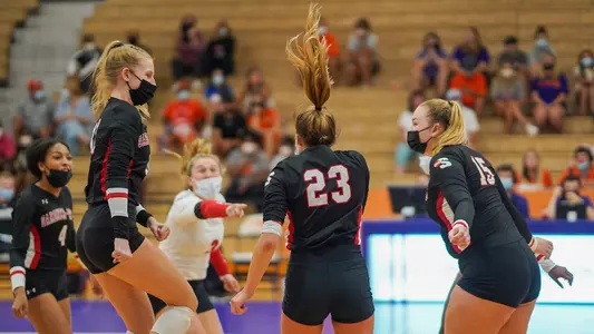Volleyball team celebration
