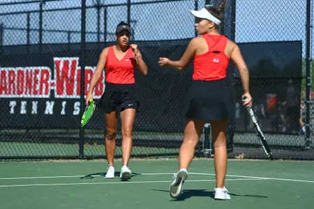 Gardner-Webb takes on Radford in the first round of the 2022 Big South Women’s Tennis Championships at the Webb Tennis Courts on Friday, April 15, 2022 in Boiling Springs, North Carolina.