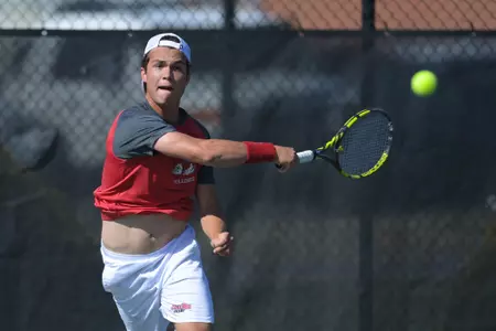 Gardner-Webb takes on Presbyterian in Big South Conference men’s tennis action at the Webb Tennis Complex on Friday, March 04, 2022 in Boiling Springs, North Carolina.
