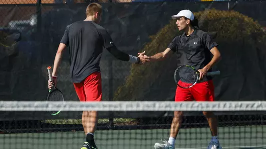 Gardner-Webb takes on Fairfield in non-conference mens tennis action at Webb Tennis Complex on Monday, March 04, 2024 in Boiling Springs, North Carolina. Credit - Jeff Sochko/Tim Cowie Photography