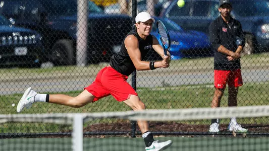Gardner-Webb takes on Fairfield in non-conference mens tennis action at Webb Tennis Complex on Monday, March 04, 2024 in Boiling Springs, North Carolina. Credit - Jeff Sochko/Tim Cowie Photography