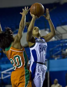 FOUR LADY PIRATES SCORE IN DOUBLE FIGURE AS HAMPTON SAILS PASS FAMU, 80-72 Image