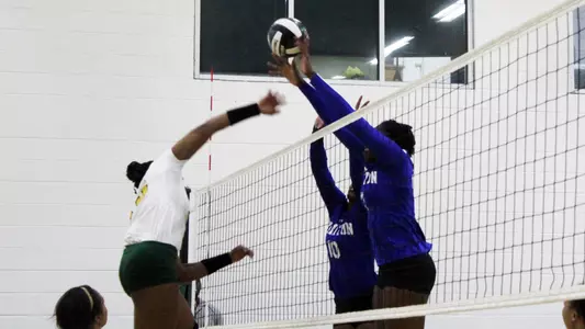 Kyndall Nicholas led the Lady Pirates with 12 kills and four blocks