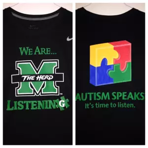 The front of the shirts the Herd will warm up in Saturday