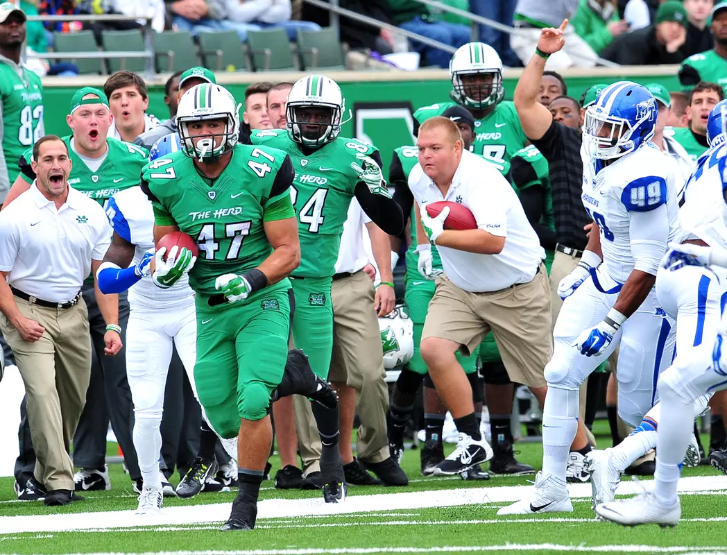 Devon Johnson had another big night for the Herd, catching two touchdowns against the Panthers.