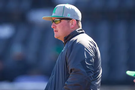 at Wake Forest Baseball Park on February 15, 2014 in Winston-Salem, North Carolina. The Thundering Herd defeated the Hoyas 5-1. (Brian Westerholt/Four Seam Images