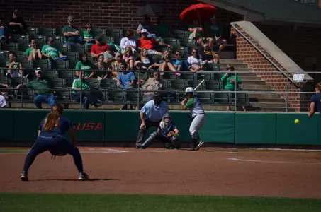 Sophomore Raquel Escareno broke up the no-hitter with Marshall's first hit of the game in the sixth inning.