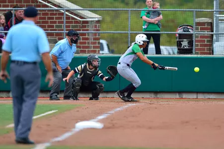 Sophomore Kaelynn Greene tied Amanda Williams for most hits in a Marshall single season with 75.