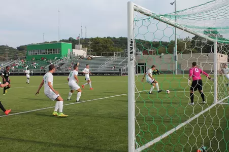 Dominik Reining directs the defense in the Monday match against Appalachian State.