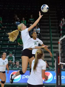 Senior Lauren Legge had 10 kills and two blocks