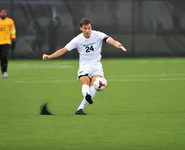 Senior defender Nick Edginton scored the first Herd goal. (Photo by Braxton Crisp.)