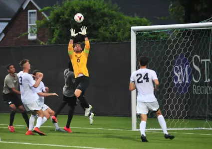 Goalkeeper Dominik Reining made eight saves Sunday.