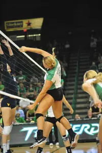 Senior Jillian Shemanski had nine kills and three total blocks