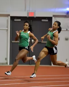 Seniors Shanice Johnson and Shyra Molton finished first and second in the 300-meter dash at the Marshall Opener.