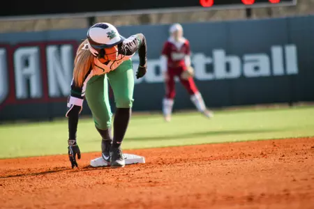 Senior Morgan Zerkle reorded four hits, two steals and three runs in the doubleheader.