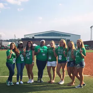The incoming freshman class of (from left to right) Wylie Glover, Armani Brown, Grayson Radcliffe, Aly Harrell, Katie Adams, Rachel Rousseau, Sam Koehn and Tatum Ksiazek