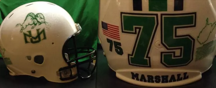 A special helmet will be worn by the Marshall University football team this Saturday against Middle Tennessee.