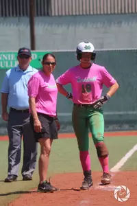 Head Coach Shonda Stanton with senior Morgan Zerkle.