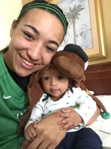 Senior Kaelynn Greene with her son Ace in 2015.