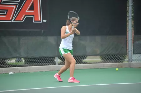 Rachael Morales won a singles match and a doubles match Sunday.
